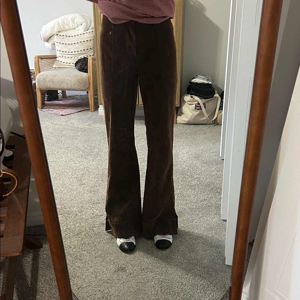 Free People Brown Suede Boot Cut Pants